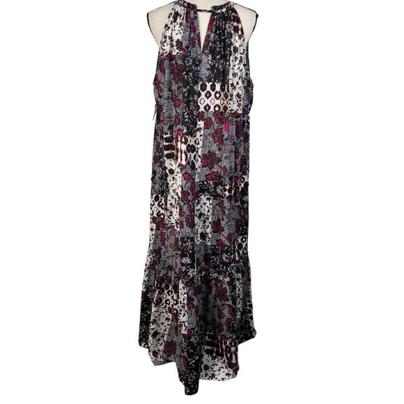INC 1X-Large Halter Maxi Dress Floral Patchwork Tiered Ruffled Lightweight Multi - Picture 4 of 9
